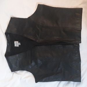 Wilson Leather Maxima Black V-neck Zip-up Vest XL